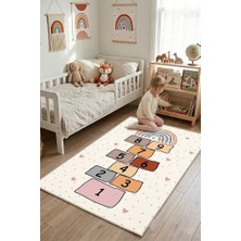 Norella Home Pastel Seksek Oyun Halısı Kaymaz Taban Yıkanabilir Çocuk Odası Halısı