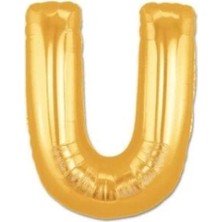 Marsilyan™- U Harf Folyo Balon Altın Renk  40 Inç