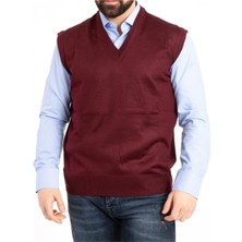 Nacar Store Erkek V Yaka Ince Yün Triko Örgü Tüylenmez Baba Süveter