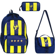 Baginn 3'lü Takım Ilkokul Çantası 40*30 cm Beslenme Çantası Kalem Kutusu Ortopedik Taraftar Okul Çantası