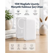 MiraLive 15W Magsafe Uyumlu Manyetik Kablosuz Powerbank 5000 Mah
