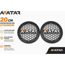 20CM Hoparlör Kapağı - Avatar Logolu Kaliteli Plastik Midrange Hoparlör Kapak 20 cm - 2 Adet