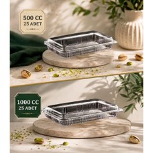 MGZ Baklava Çiğköfte Kullan At Kilitli Sızdırmaz Kap 500 cc 25 AD+1000 cc 25 Ad Buzdolabı Saklama Kabı