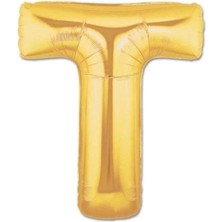 Marsilyan™- T Harf Folyo Balon Altın Renk  40 Inç