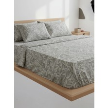 Erca Home Tekstil Ürünleri Ranforce Kumaş Yastıklı Lastikli Çift Kişilik Nevresim Takımı/ 200X 220 Yeşil