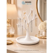 Mabs Tech 3D Dekoratif Takı Standı ve Mücevher Ağacı – Yüzük, Küpe, Kolye, Bileklik Organizer Askılığı – 16 cm