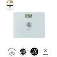 Empressco Stayfit Touch Cam Beyaz Baskül, Pilsiz, 180 kg Kapasite, Modern ve Şık Tasarım
