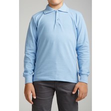 Nacar Store Kız & Erkek Çocuk Uzunkol Polo Yaka Okul T-Shırt