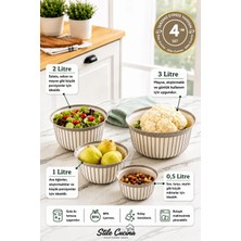 4 Parça Linea Yuvarlak Pratik Kase Çeyiz Seti 1X(500 Ml) 1x(1-2-3 Litre)