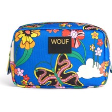 Wouf Happyland Renkli Baskılı Kadın Makyaj Çantası 20 x 13 cm - Renkli Baskılı Şık Makyaj Çantası