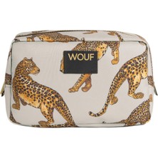 Wouf The Leopard Baskılı Kadın Makyaj Çantası - Renkli Baskılı Şık Makyaj Çantası