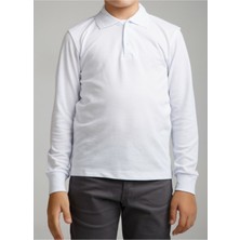 Nacar Store Kız & Erkek Çocuk Uzunkol Polo Yaka Okul T-Shırt