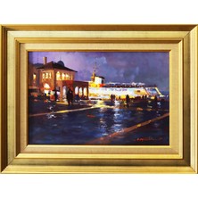 Muguetarts Aşıklar Gecesi Orijinal Guaj Tablo - Mehmet Najafzadeh Eseri 40X53 cm