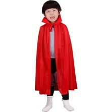 Marsilyan™- Kırmızı Renk Yakalı Pelerin Çocuk Boy 90 cm