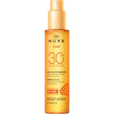 Nuxe Sun 30SPF Bronzlaştırıcı Yüz ve Vücut Yağı 150 ml - Yüksek Koruma Faktörlü Güneş Bakımı