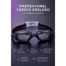 Premini Yetişkin Yüzücü Gözlüğü, Uv Koruma, Ayarlanabilir, Antifog, Havuz & Deniz