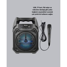 Tech Butiq Bluetooth Hoparlör Mikrofonlu Taşınabilir Ses Sistemi Fm Radyo, Usb, Sd Kart ve Tws Özellikli