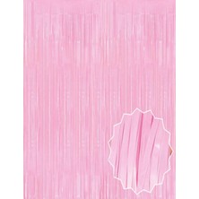 Marsilyan™- Soft Pembe Püsküllü Kapı Perdesi - Parti, Baby Shower, Cinsiyet Partisi 1x2 M