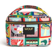 Wouf Discobabe Vanity Renkli Baskılı Kadın Makyaj Çantası 20 x 12 cm - Renkli Baskılı Şık Makyaj Çantası