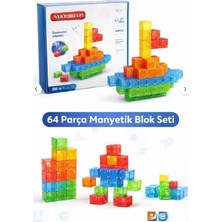 NW NessiWorld SH59838 Magnet Küp Yapı Blok Seti 64 Parça