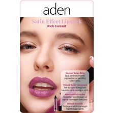 Aden Satin Effect Lipstick - Saten Etkili Likit Ruj 08 Rich Currant(Koyu Mürdüm Bordo)