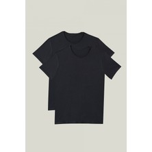 Nacar Store 2'li Paket Premium Yazlık Düz Renk Basic T-Shirt