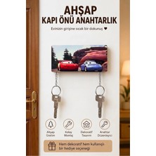 BirbeyStore Çift Sevgili Anahtarlık Kapı Önü Ahşap Anahtarlık Araba Model