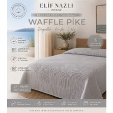 Elif Nazlı Perde Çift Kişilik Pike - %100 Organik Pamuk -Gri