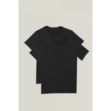 Nacar Store 2'li Paket Premium Yazlık Düz Renk Basic T-Shirt