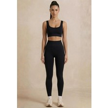 Formactive Siyah U Yaka Büstiyer Push Up Dikişsiz Tayt Takım