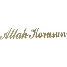 Empressco Allah Korusun Yazılı Oto Sticker Gold 14X3CM - Fiyatı, Yorumları