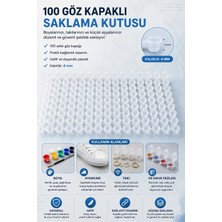 BirbeyStore Akrilik Boya Kutusu Boş Boya Kutusu 4 ml Plastik (100) Göz (16) Set Kapaklı Saklama Kutusu