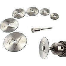 Testere Bıçağı Seti, 6 Adet Döner Alet El Daire Testeresi, 3,2 mm Çubuklu, Mini Delikli Kesme