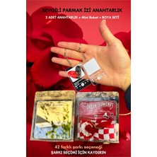 BirbeyStore Sevgili Parmak Izi Anahtarlık Seti + Mini Buket Sevgiliye Anlamlı Hediye