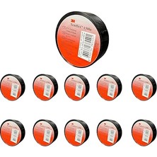 Temflex 1300E Elektrik Izolasyon Bandı Siyah – 10'lu Paket | 18 mm x 9,15 M | Pvc Kablo Bandı |