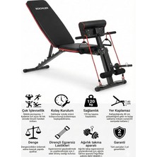 Çok Fonksiyonlu Egzersiz Sehpası Direnç Lastikli Katlanabilir Bench Sehpası