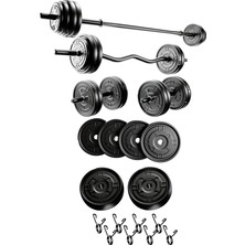 kg Megaset Halter Seti ve Dambıl Seti Ağırlık Fitness Seti
