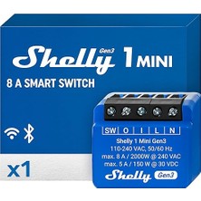 1 Mini Gen 3 | Wifi ve Bluetooth Smart Switch Röle 1 Kanal 8A | Ev Otomasyonu | Alexa ve Google Hom