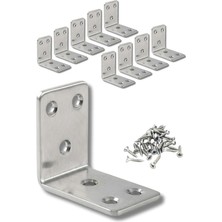 Köşebent Mobilya Duvara Sabitleme Aparatı, 45X45X30 Mm, 2 mm Kalınlık, Vidalı, 10 Adet