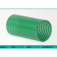 Çamsel E Tipi Yeşil Emici Spiral Hortum (Standart) 3 1/2" - 5 Metre