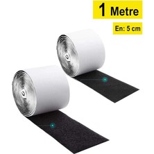 Magnet Yapışkanlı Siyah Cırt Cırtlı Bant, 1 Metre, Amerikan Fermuarı, En: 5 Cm, Kuvvetli Cır