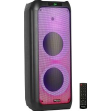 WAVE10 10 Inç (25,4 Cm) Çift Woofer’lı Hoparlör, 800W, Bluetooth, Usb/microsd, Wave LED Efekti