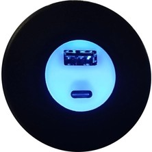 Sfeyx & Typ-C Işıklı Araç Şarj Soketi 12-24V 2,4A News Sfey 997516