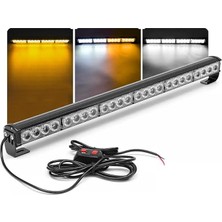 Lambası Beyaz Turuncu 90 cm Cree 32 LED Flaş Çakar Projektör Işık Çubuğu 5 Mod Off Road Spot