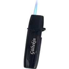 Metal Kılıflı Rüzgar Geçirmez Torch Jet Çakmak, Parlak Siyah