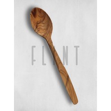 Yapımı Zeytin Ağacı Tahta Kaşık 22 cm | Doğal Ahşap Mutfak Kaşığı | Dayanıklı Servis V