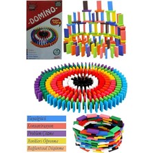 Oyunu Eğitici 200 Parça 1 Paket 200 Lü Ahşap Renkli Domino Taşı Akıl Zeka Mantık ve Strateji