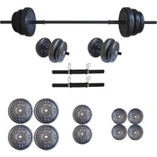 55 kg Halter Seti Dambıl Seti 55 kg Ağırlık ve Vücut Geliştirme(50 kg Plaka Ağırlığı)