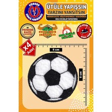 ile Yapışan Arma Yama, Futbol Topu (4 Adet) Ütüyle Yapışan Nakış Dokuma Aplike Patch