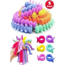 5 Adet Duyusal Stres Oyuncağı Uzayan Sukuşi Oyuncak Tırtıl Unicorn Karne Hediyesi